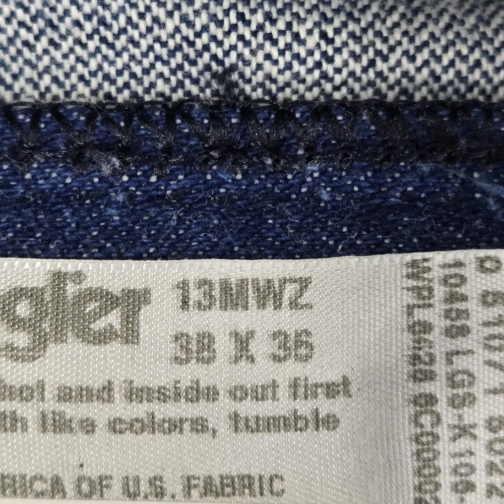 Wrangler‎ Men Jeans 38X36 Blue Denim 13MWZ Cowboy Cut Original Fit Button Rivet